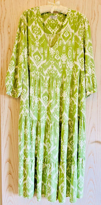 Marie Lund Maxi Kleid VISKOSE frisches Mint 44 / XL V-Ausschnitt wie neu