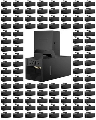 100 Pack Rj45 Coupler Cat6 Cat 6 Cat 5 Cat5 Cat5e Keystone Jack Network Cable
