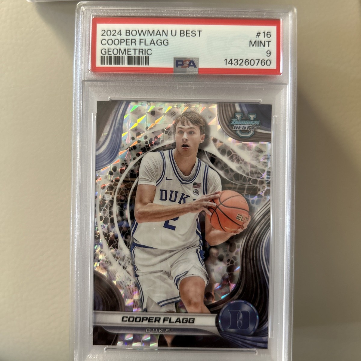 Cooper Flagg 2024-25 Bowman U Best Geometric Prizm PSA 9 - POP 8 