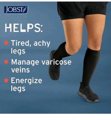 Jobst Activa Black Compression Socks 8-15mmHg Unisex Regular Length Small Size