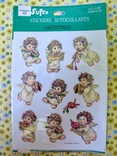 Vintage Ambassador Hallmark Angel Glitter Stickers New Pkg 2 Sheets 20 Stickers