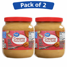 2 Pack Great Value Creamy Peanut Butter 64 oz Tubs 4lb Each Bulk 8lbs Total