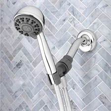 Waterpik EcoFlow 4-Spray 1.8 GPM Chrome Handheld Shower Head 5ft Hose