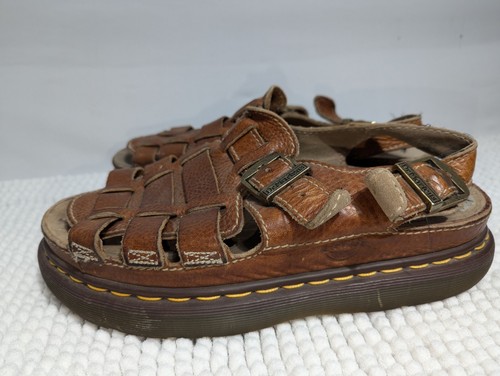 Dr. Martens Vintage Fisherman Brown Leather Buckle Platform Sandal 8092 US 11 - Picture 4 of 13