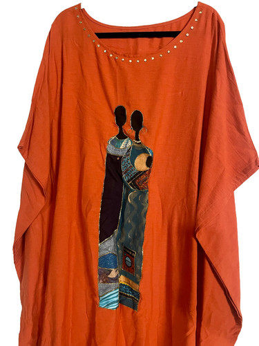 Vintage African Hand Embroidered Unique Traditional Loose Gown Robe