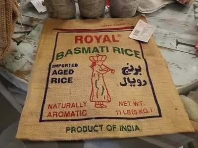Royal Basmati Rice Burlap Bag 