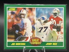 JOE MONTANA JERRY RICE 1989 SCORE GREAT COMBOS FOOTBALL #279