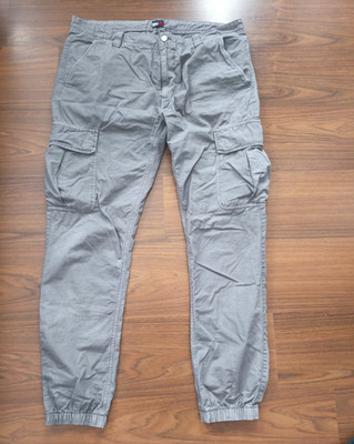 Tommy Jeans RYAN CARGO Hose Herren W38 L34 Oliv-Grün Tapered Jogger Top Zustand
