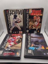 Lot of 4 PS1 Playstation 1 Long Box Games NBA, Destruction Derby, NHL- Tested 