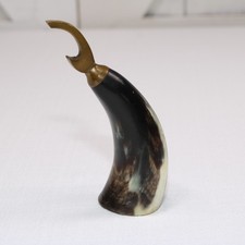 Vintage Natural Horn & Brass Bottle Opener Denmark Aubock Style Barware
