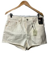 Levi's Women's 501 Original Premium High-Rise Jean Shorts Cotton White Size 31