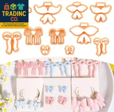 Bow Polymer Clay Cutters - 11 Pcs Bowtie Conquette Clay Earrings Making Kit Cute