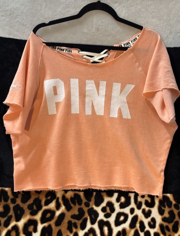 PINK Victoria's Secret (1 of a KIND!) Peach/washed REVERSIBLE Size LXL
