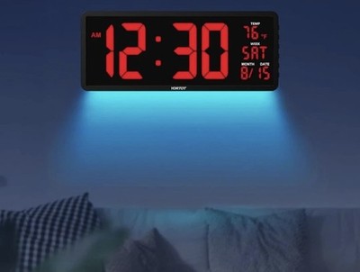 16'' Digital Wall Clock Count Down Timer w/ Remote, LED 8RGB Colors Night Light