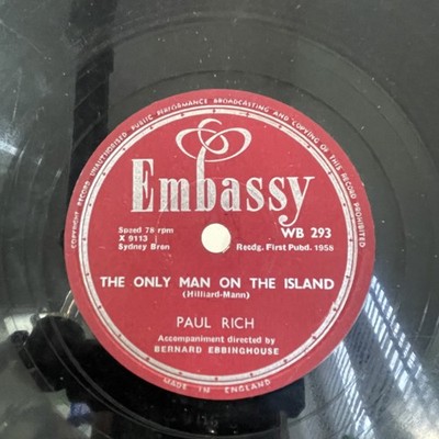 Embassy Records Paul Rich Yakety Yak 78rpm Single 1958 Vintage WB 293