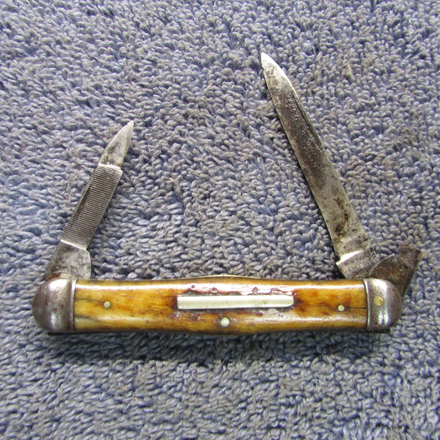 New York Knife Co. Walden 3 Blade / Bone Handles