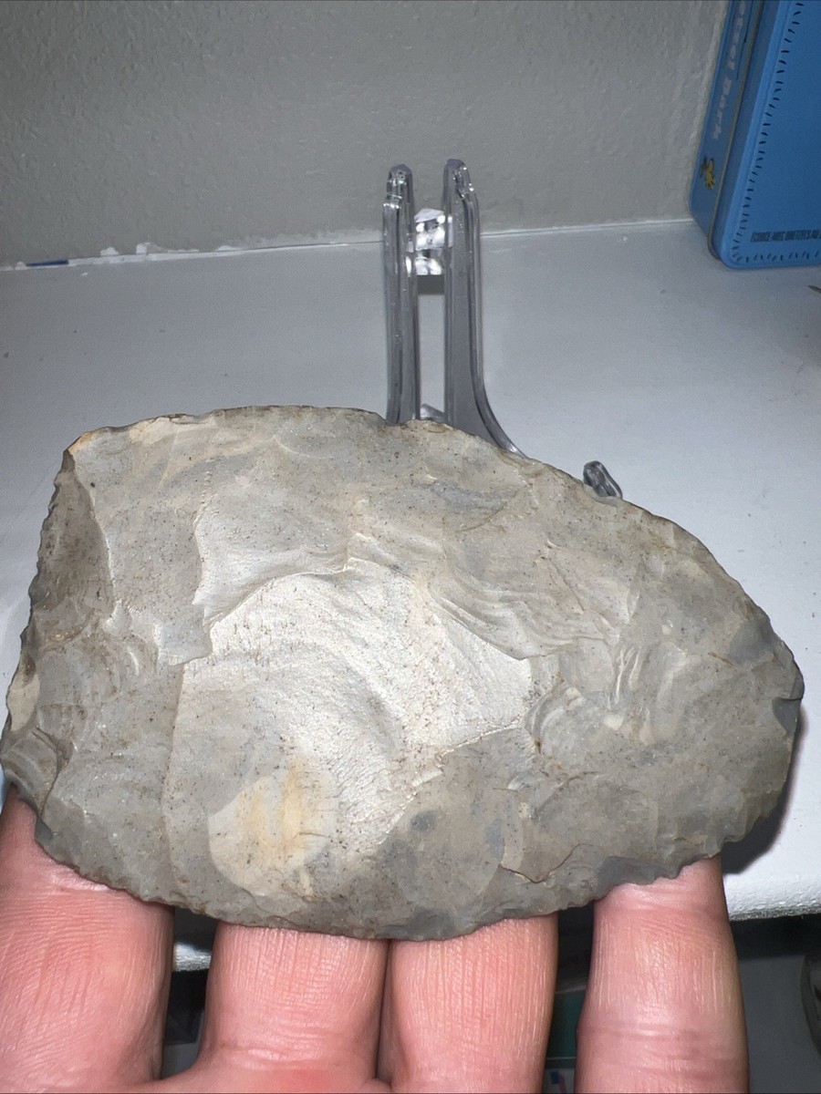 Authentique Grande Lame De Cache Du Kentucky Et Pointes De Flèches - Artéfact Amérindien De Belle Qualité