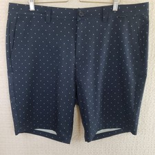 Travis Mathew Shorts Mens 40x9 Navy Geometric Pattern Golf Casual Performance