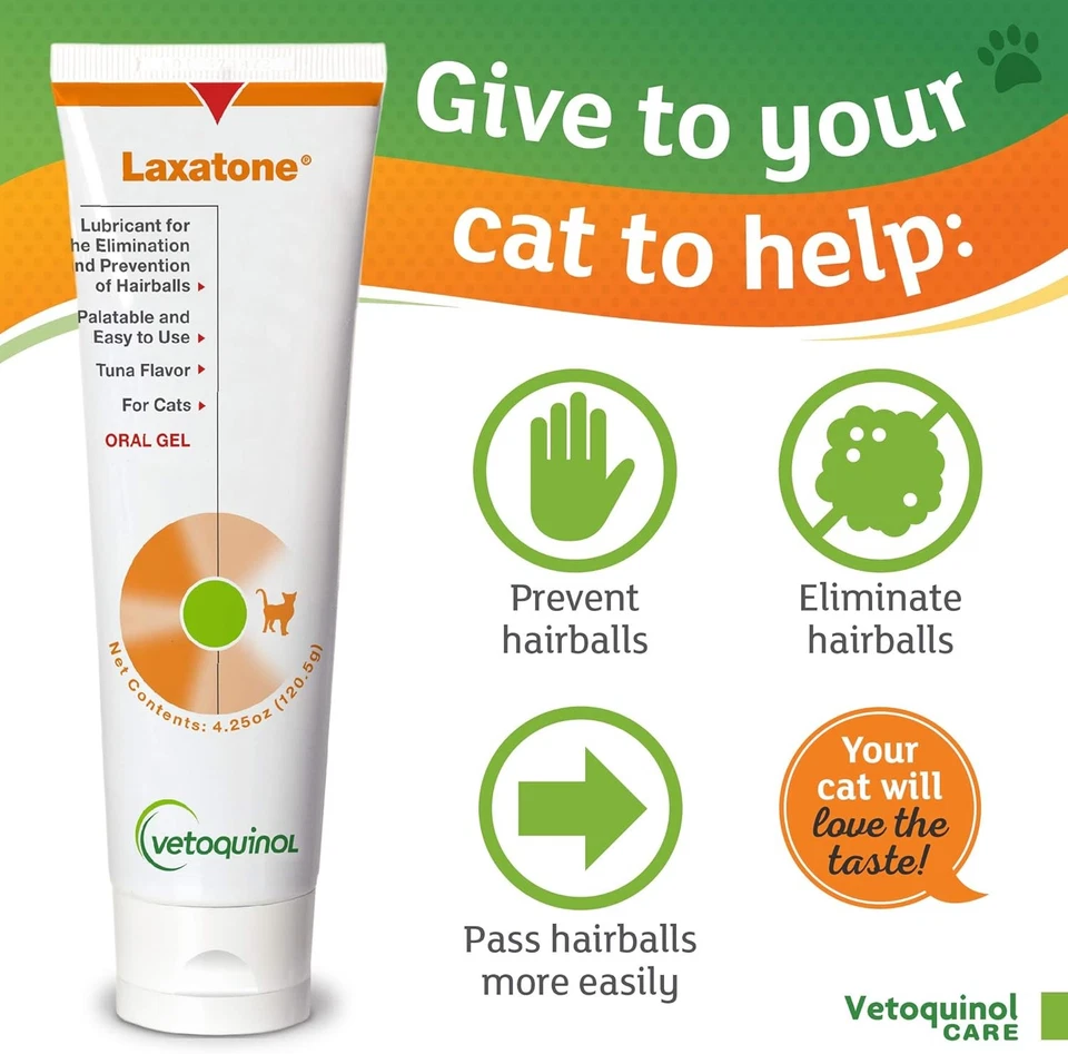 Vetoquinol Laxatone: Gel lubricante oral Hairball para gatos - 4,25 oz  Foto 2 de 4