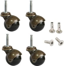 AAGUT 2" Ball Casters Stem Caster Wheels Set of 4 with 5/16" x Antique Gold 