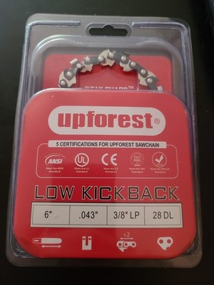 Upforest Chainsaw Chain ~ 6'' Bar ~ 3/8'' Low Profile ~ .043'' Gauge ~ 28 DL