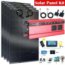 5000W 110V Power Inverter Solar Generator With Solar Panel Home Off Grid System