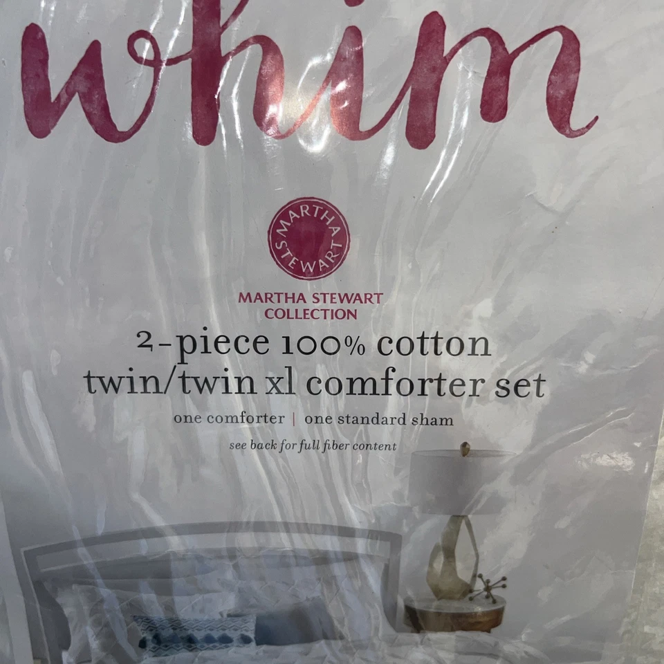 Whim de Martha Stewart You Compleat Me 2 piezas Juego de edredón de algodón TWIN / TWIN XL Foto 3 de 4