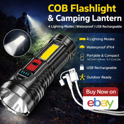 Super Bright 999000000 LM LED Torch Tactical Flashlight Lantern Rechargeable US