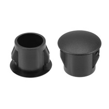 Hole Plugs Black Plastic 10mm Snap in Hole Tube Fastener Cover Flush Type 100Pcs