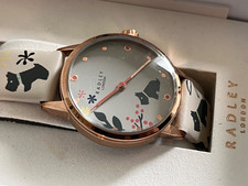 Radley Floral Dove Grey Leather Strap Epping Forest Watch RY2930A-BNIB
