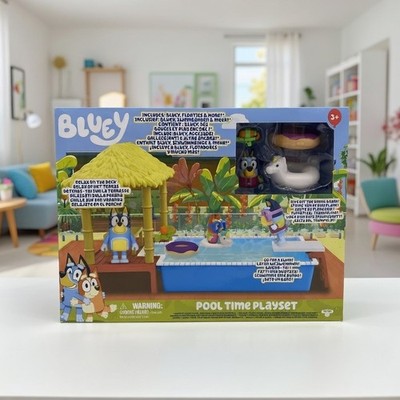Bluey Pool Time Fun Spielset mit Figur & Zubehör   Neu OVP