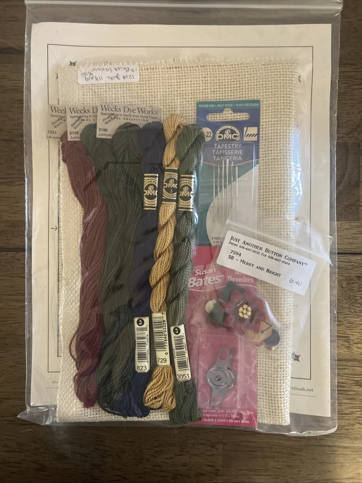 十字绣工具包 2 件装全新! Shepards Bush Homespun Elegance — 第 3/4 张图片