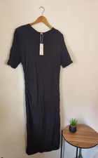 MARKS & SPENCERS Size 16 Short Sleeved Midaxi Dress BNWT NEW Black Stretch M&S