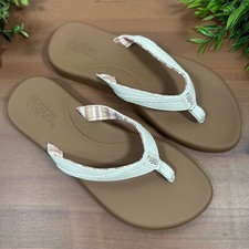 Flojos Women's White Flip Flop Sandals Size 8