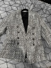 Aqua Tweed Blazer Grey with Silver Buttons