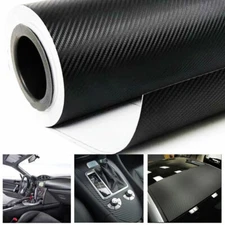 High Quality Premium BLACK Carbon Fiber 3D Vinyl Film Wrap No-Bubble 1 ft x 5 ft