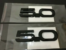 2015-2022 NEW GLOSS BLACK 5.0 FENDER BADGE EMBLEM - 2 PCS