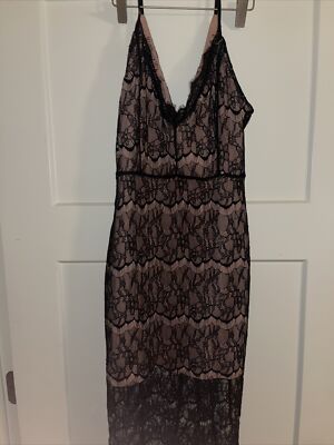 LUSH Black Lace Overlay Party Dress Women's Size Small | eBay