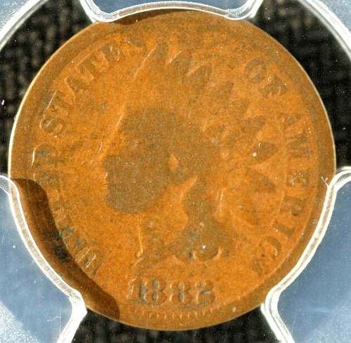 1882 Indian Cent Broken 2 Variety - PCGS G4 S-2 - Picture 7 of 8