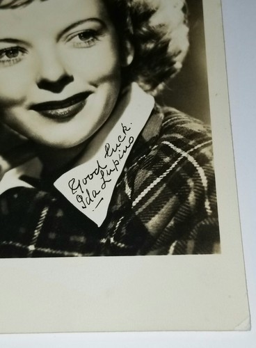 FOTO 5x7 firmada por Ida Lupino autografiada en blanco y negro estrella de cine de Hollywood George Hurrell - Imagen 9 de 18