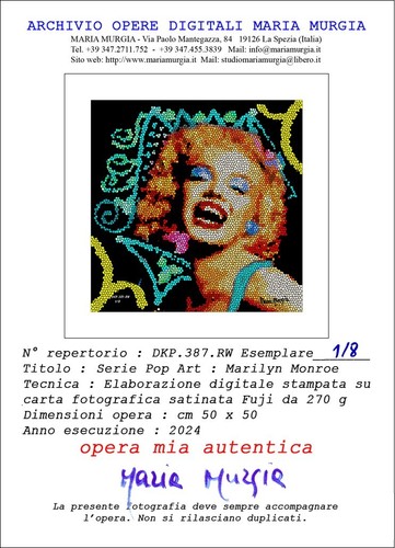 MARIA MURGIA "Serie Pop Art: Marilyn Monroe" cm 50x50 Edizione limitata 1/8 - Foto 3 di 6
