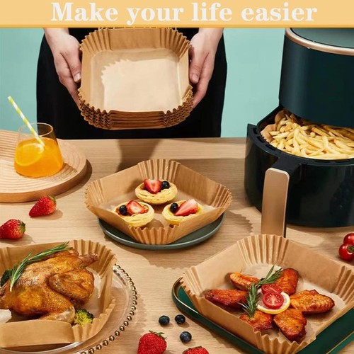 Air Fryer Liners Square Disposable Cooking Baking Paper Non-Stick Parchment Bulk - Picture 3 of 7