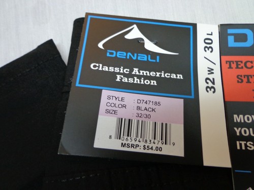 DENALI Black Technical Stretch Pants NWT 32/30 MSRP $54 - Picture 3 of 8