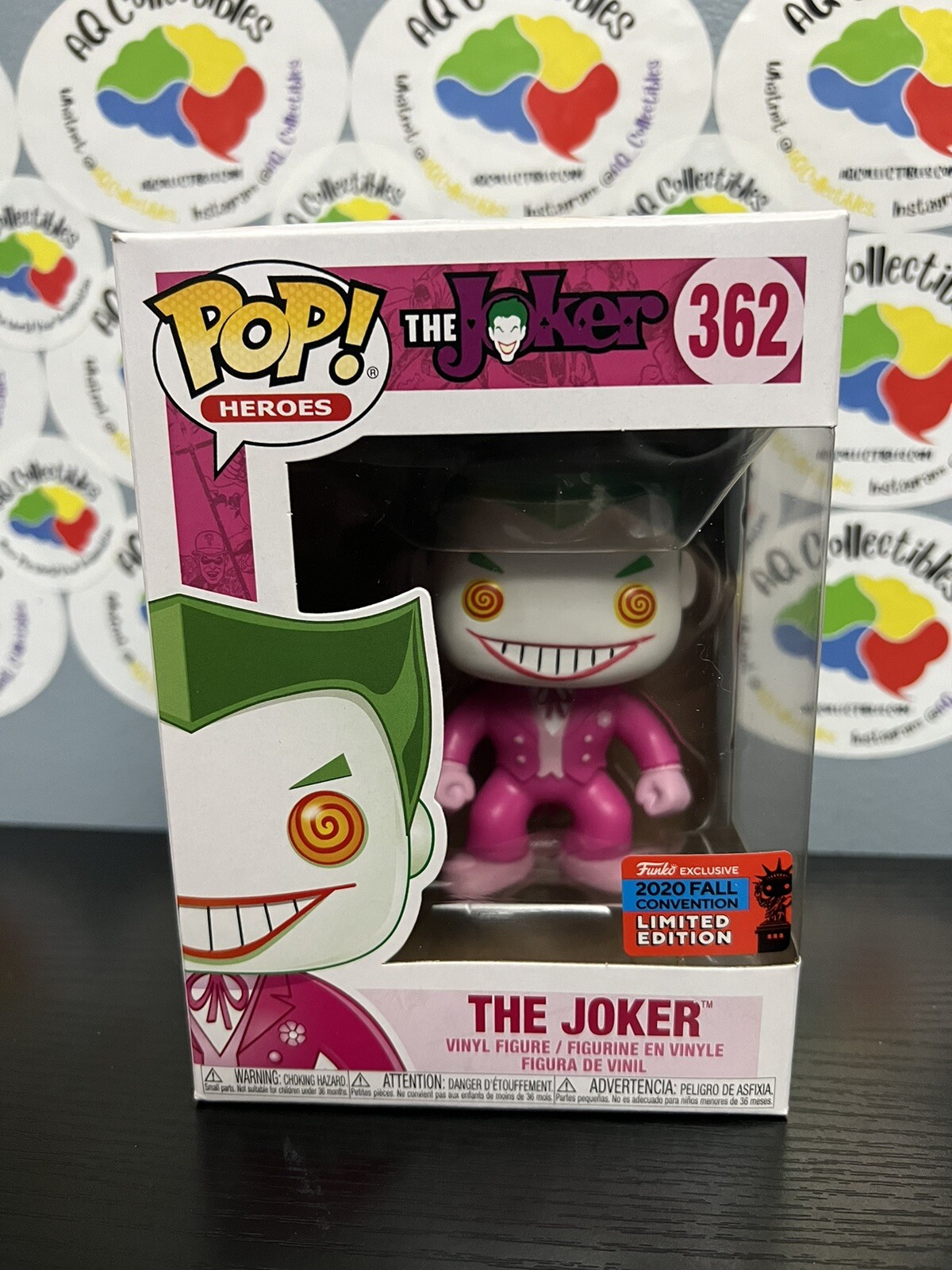 Funko Pop Heroes Dc The Joker #362 Breast Cancer Research Vinyl Figure Nycc