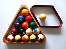 Billiard Pool Ball Set with Cue Ball, Triangle & 9 Ball Racks