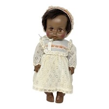 VTG 1971 Horsman African American Black Vinyl 16 Baby Doll drinks & wets