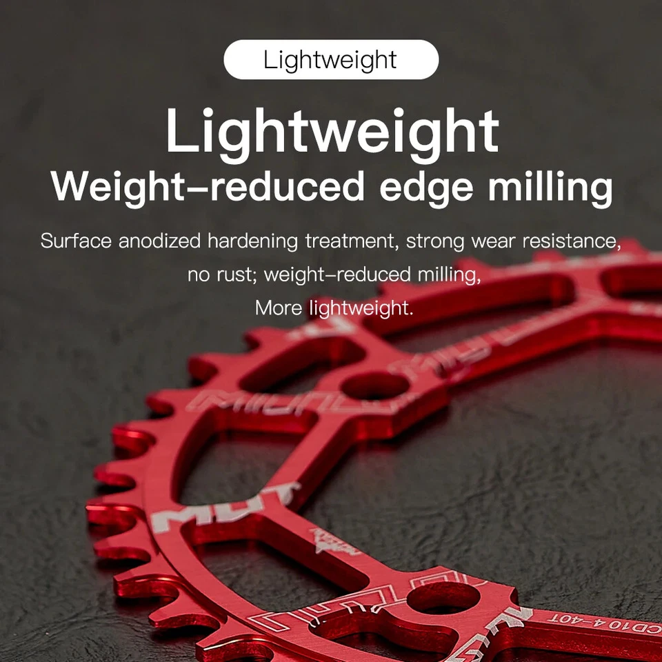 MTB Bicycle Crankset Round Wide Chainwheel 104BCD Wide Narrow Chainring 32T-52T - Image 4 of 4