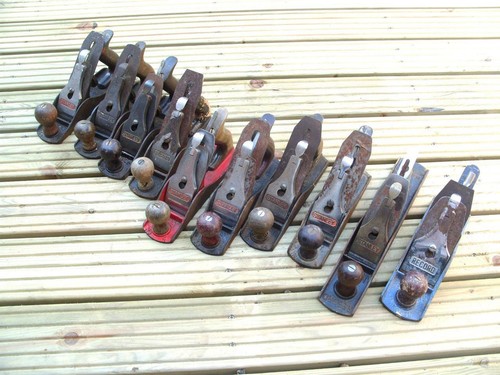 Job lot of 10 Stanley & Record No 4, 4 1/2, & 5 planes