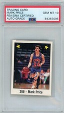 Mark Price 1988-89 Panini Sticker Spanish RC Autograph #266 PSA/DNA Gem Mint 10