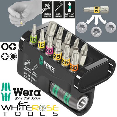 Wera Holzschraubendreher Bits Torx mit Haltefunktion 12 Stck. Bit-Check Bit Halter